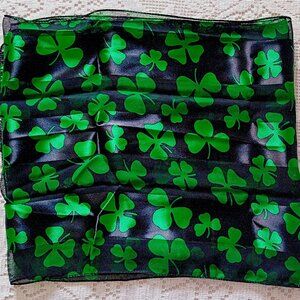 Just in Time for St. Patrick's Day! Vintage Satin Shamrock Scarf | 5 for $25